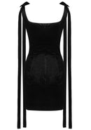 Jansje Crystal Velvet Mini Dress In Black