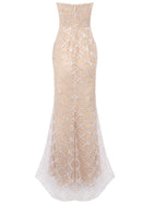 Zaelira Strapless Crystal Sequin Bustier Maxi Dress Nude