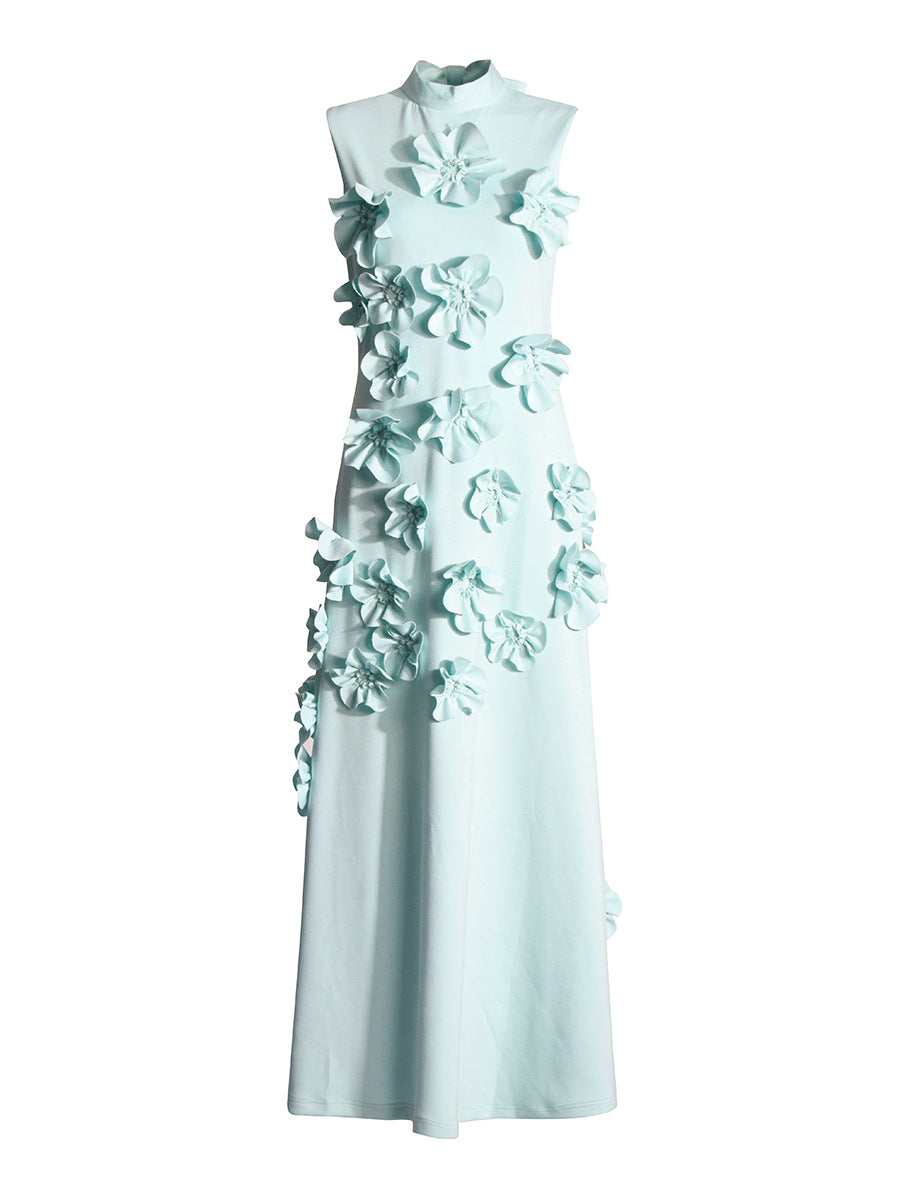 Hank Flower Embellished Maxi Dress In White