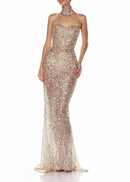Cchiquita Strapless Sequin Maxi Dress