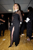 Rufus Mesh Buttoned Cardigan Maxi Dress