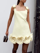 Integron Floral Hem Mini Dress In Yellow