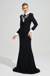 Orvandel Tie Crystal Embellished Maxi Dress