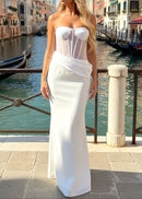 Linaeve Strapless Corset Maxi Two Piece Dress In White