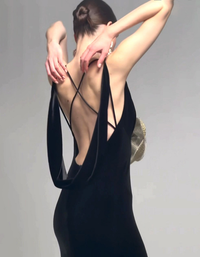 Lieda Gold 3D Flower Bodycon Maxi Dress In Black