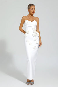 Kater Strapless Flower Bandage Dress