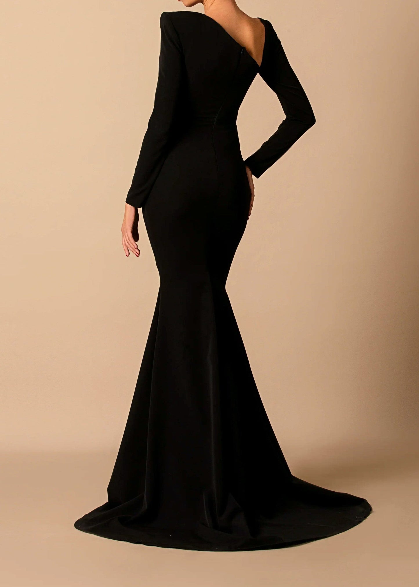 Lagina Rhinestone Paneled Cutout Velvet Maxi Dress In Black