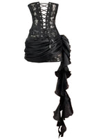 Akeelah Strapless Lace Corset Two Piece Mini Dress In Black