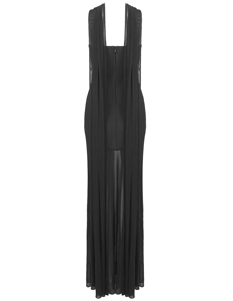 Kari Bandage Mesh Maxi Dress In Black