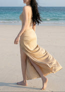 Nishat Bikini Three Piece Set In Champagne