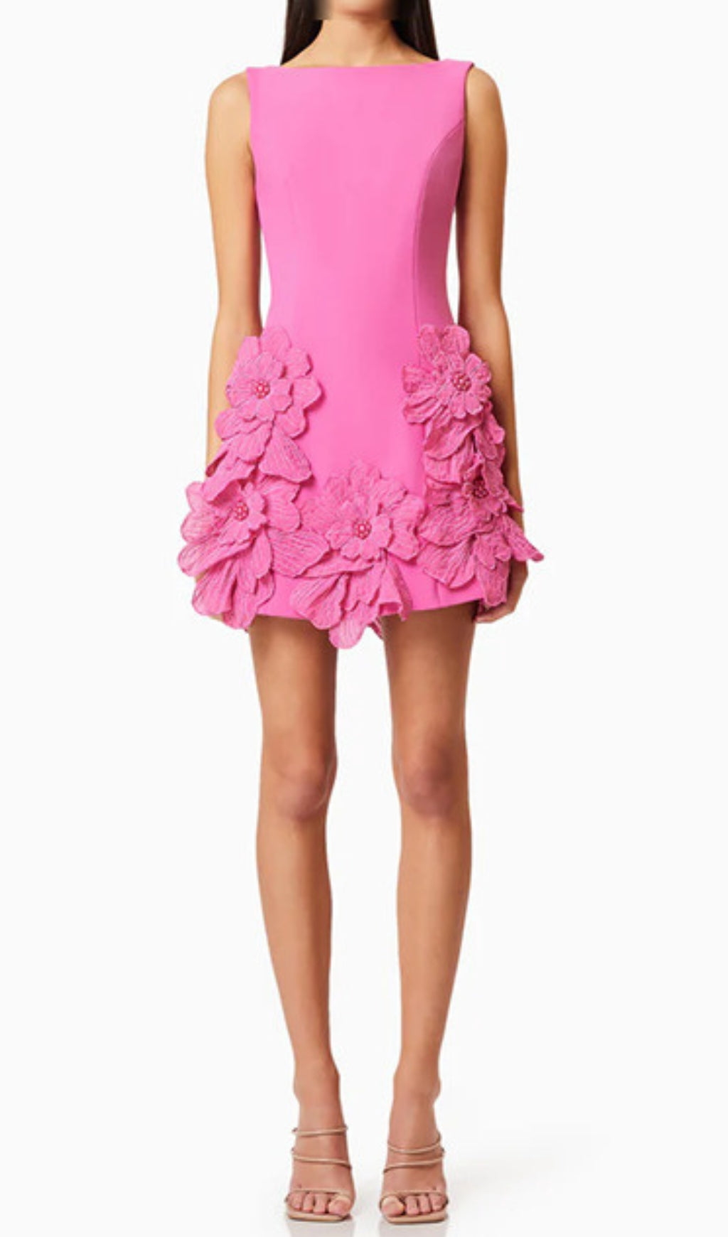Caelzor Flower Embellished Mini Dress In Pink