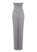 Aleka Strapless Draped Two Piece Maxi Dress