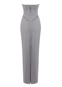 Aleka Strapless Draped Two Piece Maxi Dress