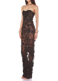 Elysion Strapless Maxi Dress In Black