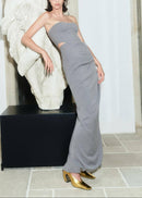 Aleka Strapless Draped Two Piece Maxi Dress