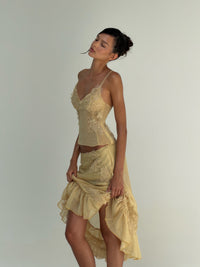 Coralis Embroidered Sequin Top And Ruffled Skirt Two-piece Set