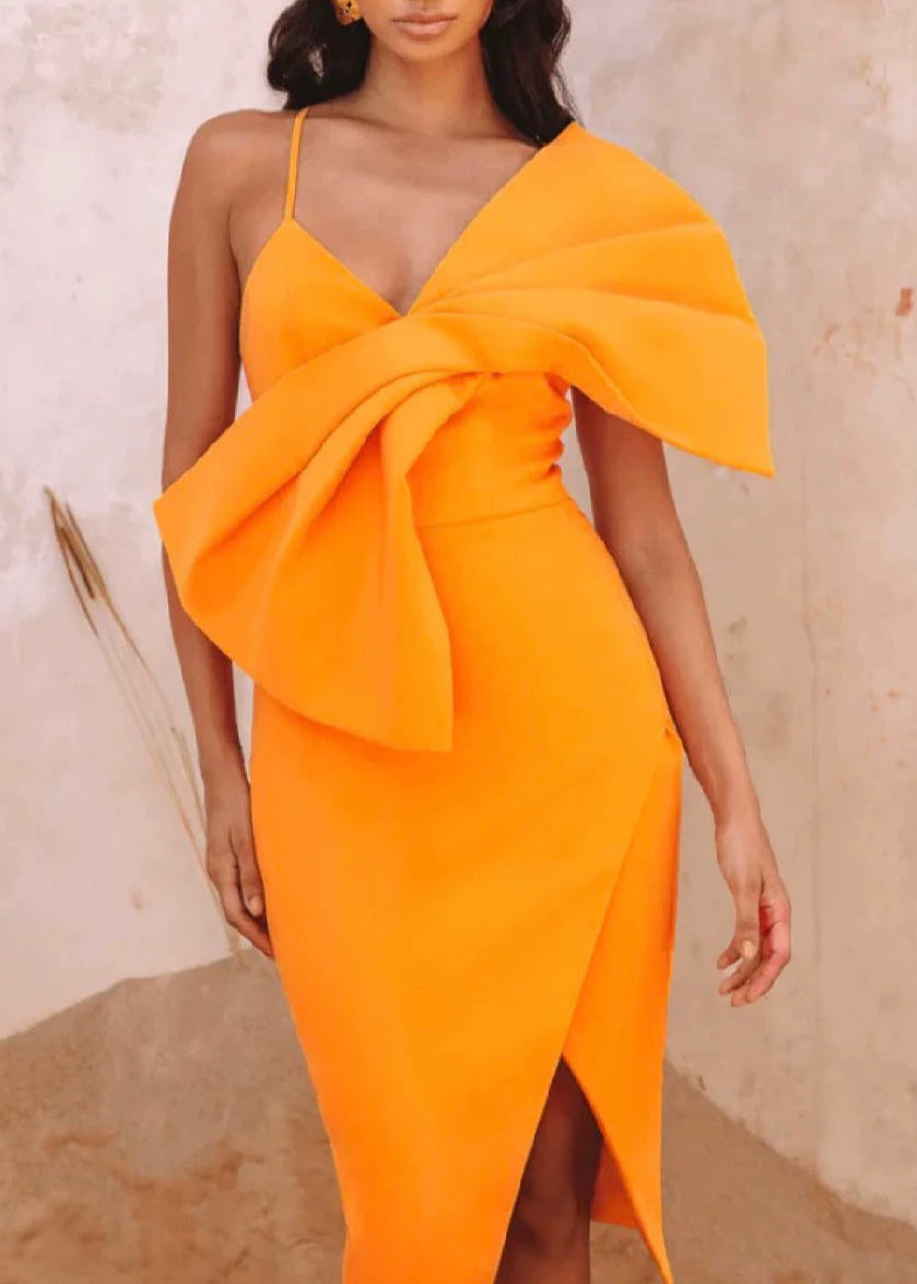 Asthenor Bow Detail Midi Dress