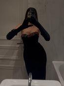 Maia Floral Sequined Lace-Embellished Velvet Maxi Dress