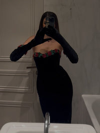 Maia Floral Sequined Lace-Embellished Velvet Maxi Dress