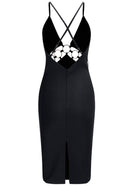 Elowynn Cutout Detail Midi Dress In Black