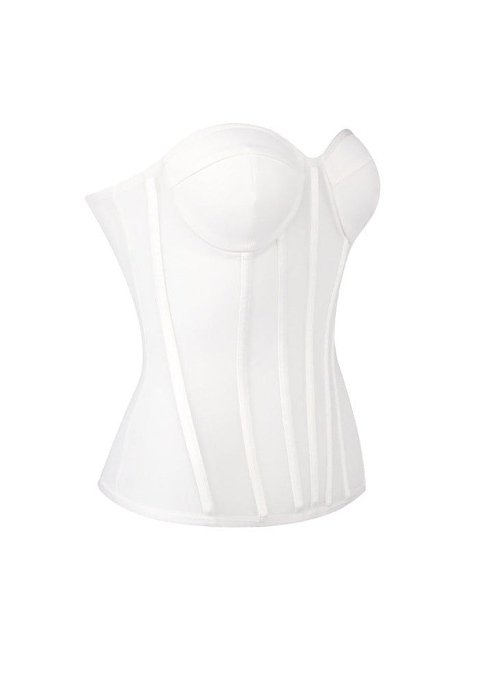 Linaeve Strapless Corset Maxi Two Piece Dress In White