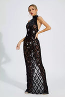 Cate Black Diamond Maxi Dress