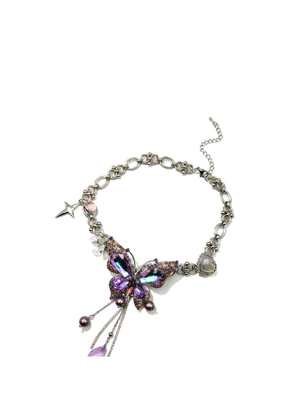 Jyxara Teardrop Tassel Butterfly Necklace