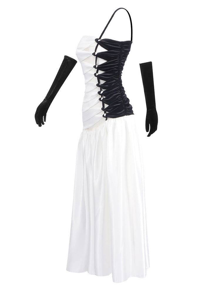Riven Strapless Cutout Fishtail Maxi Dress