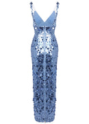 Vesse Sequin Maxi Dress In Blue
