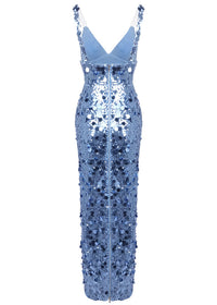 Vesse Sequin Maxi Dress In Blue