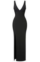 Raldrek Scalloped Lace Backless Maxi Dress In Black