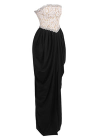 Finlay Lace Beaded Strapless Maxi Dress
