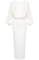 Ilyria Long Sleeve Maxi Dress In White
