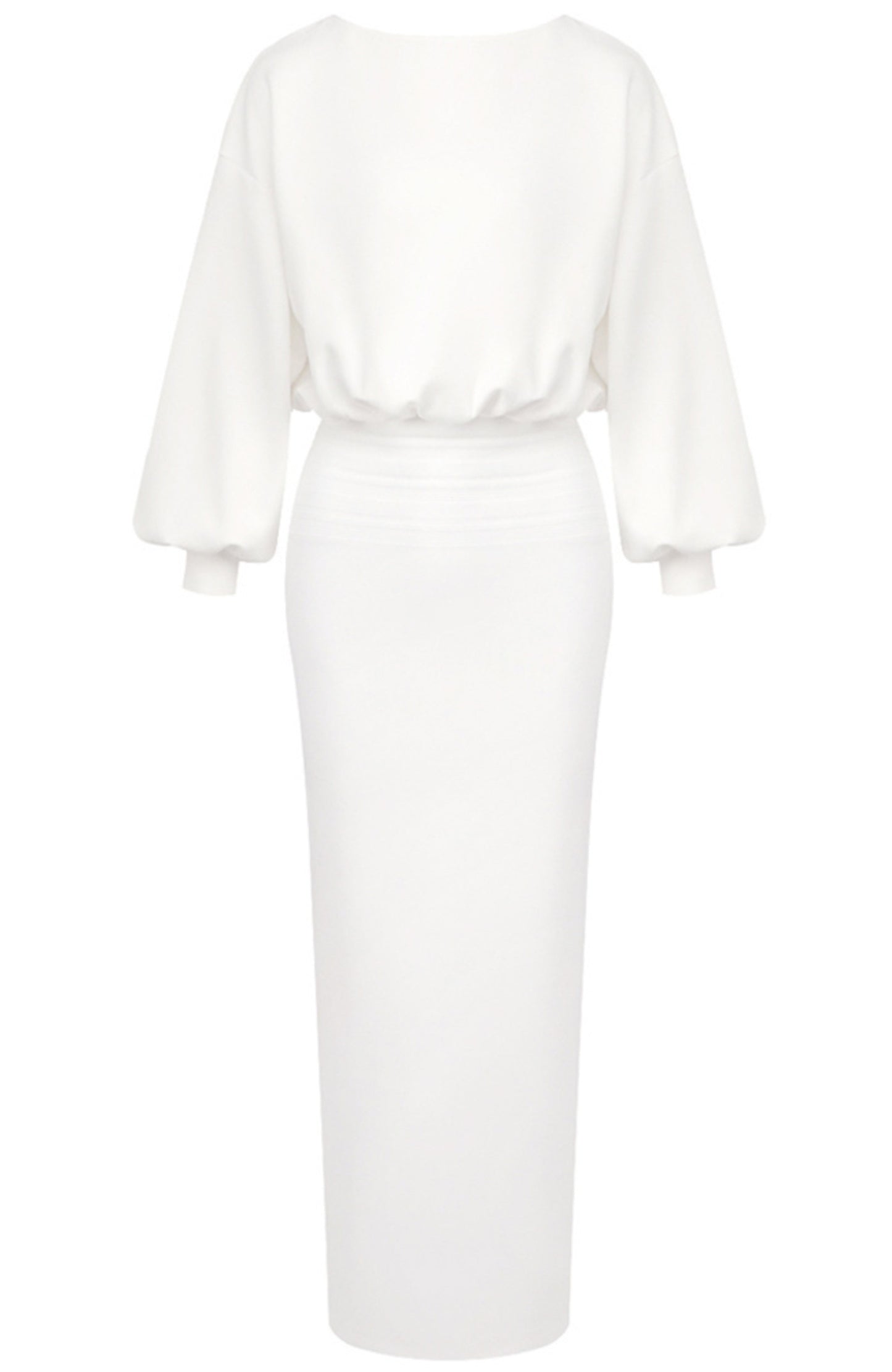 Ilyria Long Sleeve Maxi Dress In White