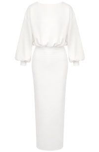 Ilyria Long Sleeve Maxi Dress In White