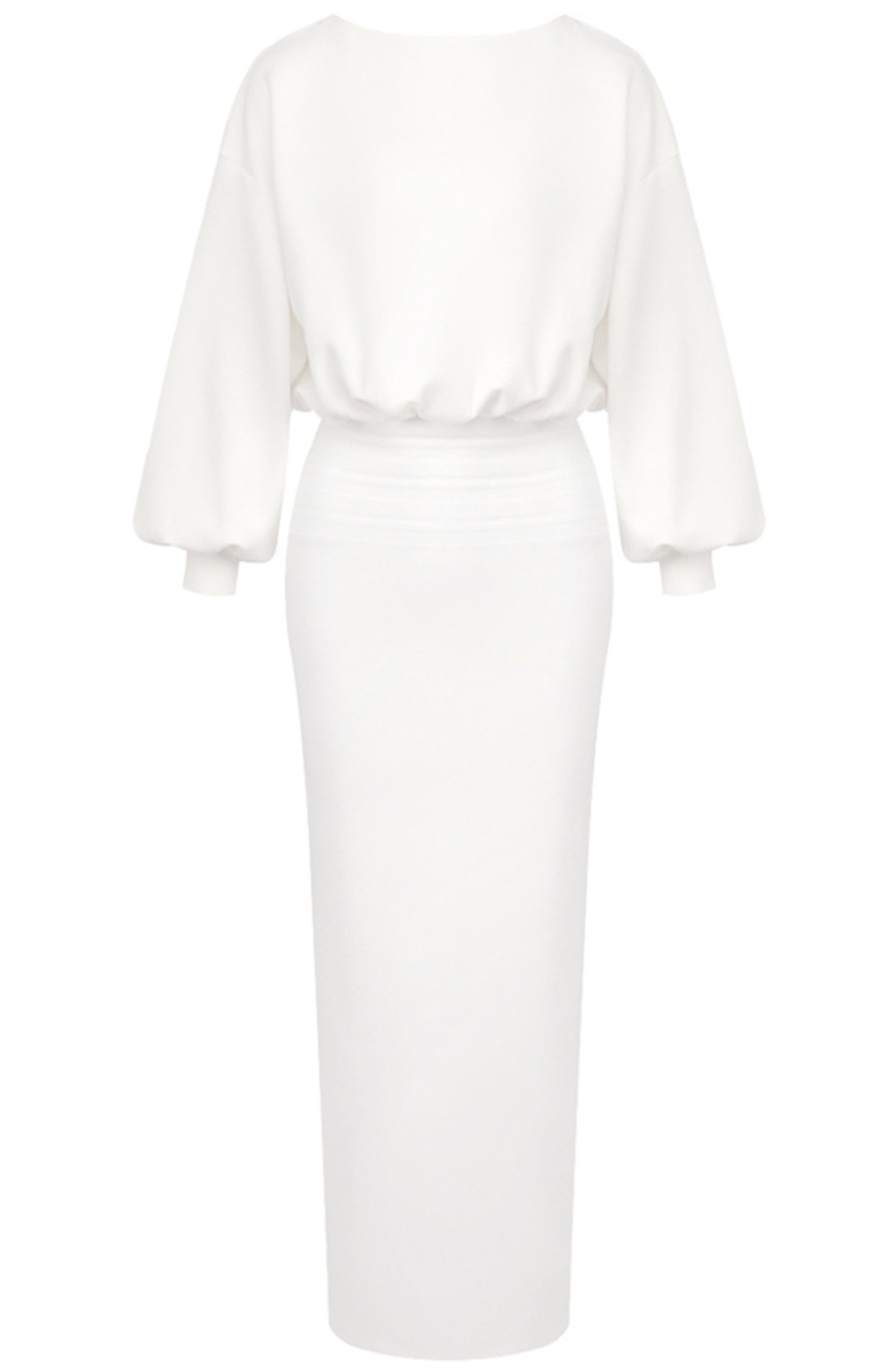 Ilyria Long Sleeve Maxi Dress In White