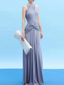 Genevra Purple Ruched Maxi Dress