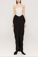 Finlay Lace Beaded Strapless Maxi Dress