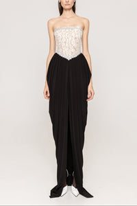 Finlay Lace Beaded Strapless Maxi Dress