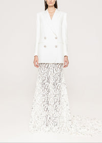 Nedelya Crystal-Embellished Backless Suit Blazer And Maxi Skirt Set