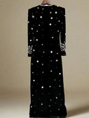 Agrafena Crystal Embellished Maxi Dress In Black