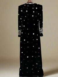 Agrafena Crystal Embellished Maxi Dress In Black