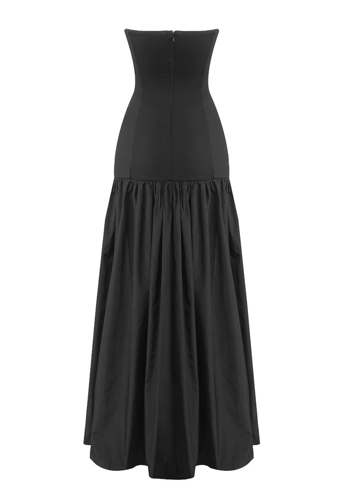 Allayna Strapless Ball Maxi Dress In Black
