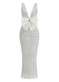 Hemira Bow Detail Sequin Maxi Dress