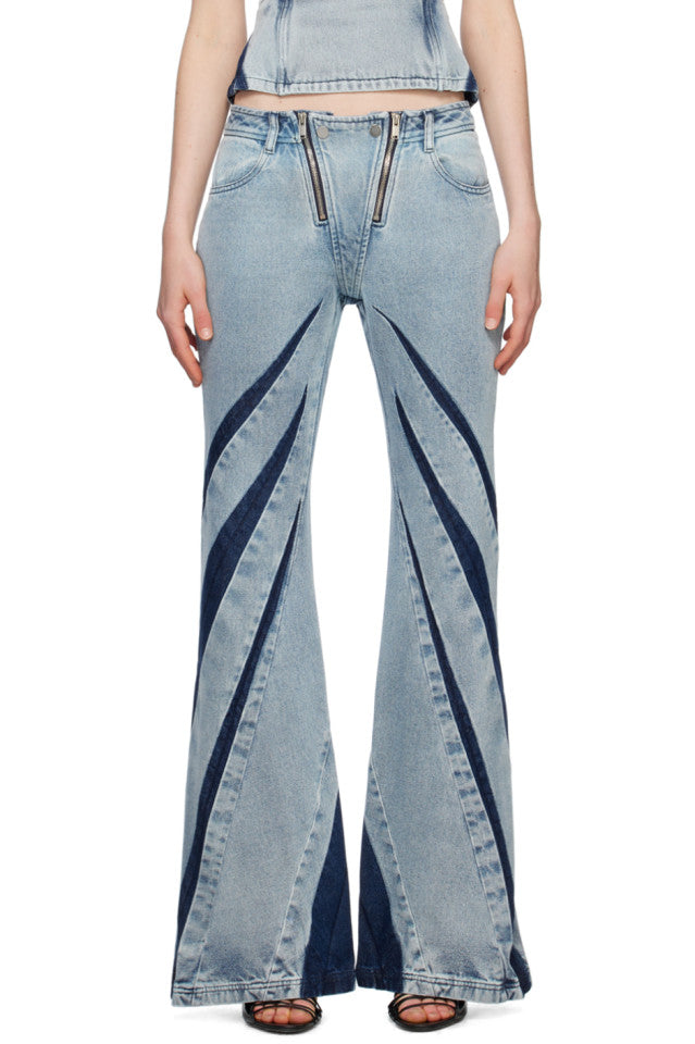 Whitni Patchwork Zip Denim Pants