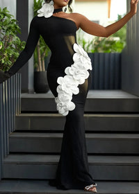 Revelin One Sleeve Floral Maxi Dress