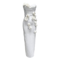 Kater Strapless Flower Bandage Dress