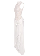 Velyxra Lace Floral Detail Maxi Dress In White
