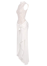 Velyxra Lace Floral Detail Maxi Dress In White
