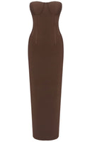 Ottelien Strapless Bustier Maxi Dress In Brown